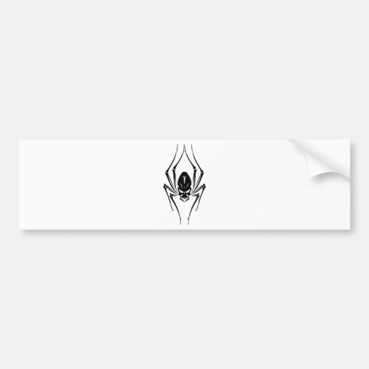 ZWARTE SPIDER INSECT SCARY TOUGH TATTOO BUMPERSTICKER (Voorkant)