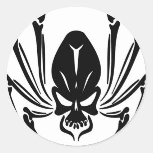 ZWARTE SPIDER INSECT SCARY TOUGH TATTOO RONDE STICKER