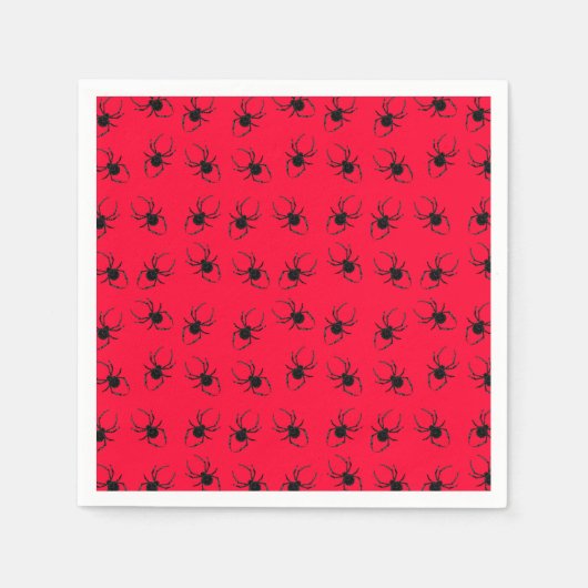 Zwarte spieren op rood servet (Voorkant)