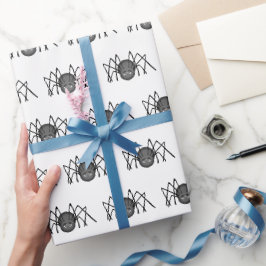 Zwarte spieren op wit cadeaupapier