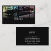 Zwarte spierwagen in verschillende kleuren visitekaartje (Voorkant / Achterkant)