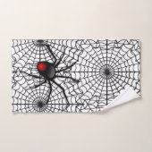 Zwarte Spin en Web Halloween Huis Gast Handdoek (Handdoek)