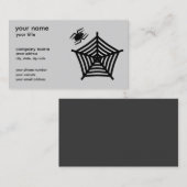 Zwarte spin en web silhouet horizontaal visitekaartje (Voorkant / Achterkant)