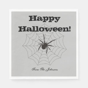 Zwarte Spin Gray Papieren Halloween Feest Servette Servet