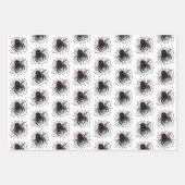 Zwarte spin in het web inpakpapier vel (Voorkant)