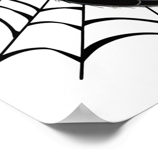 Zwarte spin in het web poster (Hoek)