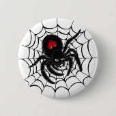 Zwarte spin in het web ronde button 5,7 cm (Voorkant)
