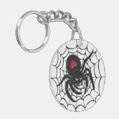 Zwarte spin in het web sleutelhanger (Voorkant Links)