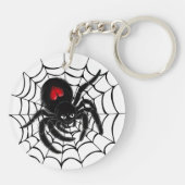 Zwarte spin in het web sleutelhanger (Achterkant)