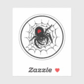 Zwarte spin in het web sticker (Vel)