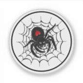 Zwarte spin in het web sticker (Voorkant)