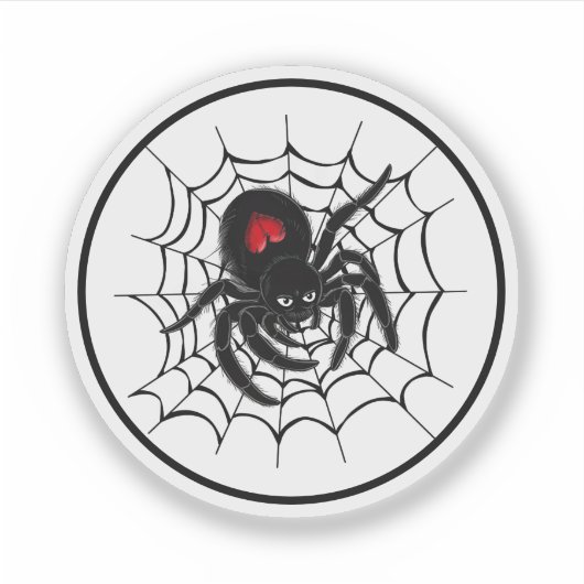 Zwarte spin in het web sticker (Voorkant)