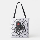 Zwarte spin in het web tote bag (Achterkant)