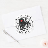 Zwarte spin in web ronde Sticker set (Envelop)