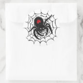 Zwarte spin in web ronde Sticker set (Tas)