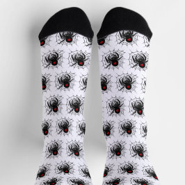 Zwarte Spin in Web Sokken