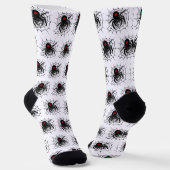 Zwarte Spin in Web Sokken (Gebogen)