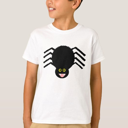 Zwarte Spin Kinder T Shirt (Voorkant)