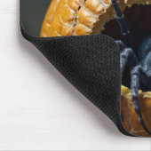 Zwarte spin kruipt uit pompoen muismat (Hoek)