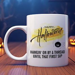 Zwarte Spin met Web Aanpasbare Halloween Koffiemok