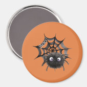 Zwarte Spin op Web Halloween Magneet (Voorkant / Achterkant)