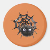 Zwarte Spin op Web Halloween Magneet (Voorkant)