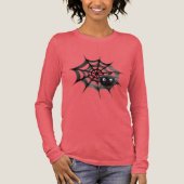 Zwarte Spin op Web Halloween Tri-Blend Shirt (Voorkant)