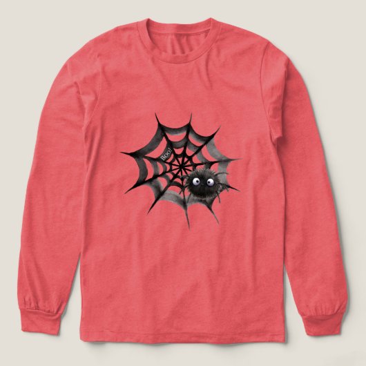Zwarte Spin op Web Halloween Tri-Blend Shirt (Voorkant)