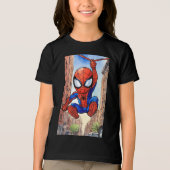 Zwarte spin Tshirt (Voorkant)