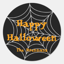 Zwarte spin web halloween aangepaste label cadeau