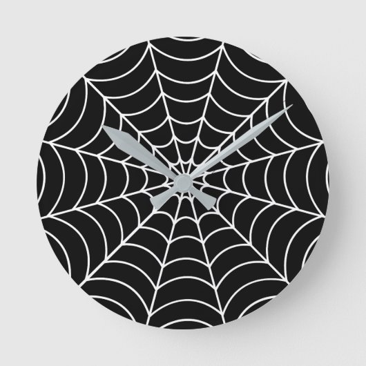 Zwarte spin web Halloween feest decor Ronde Klok (Voorkant)