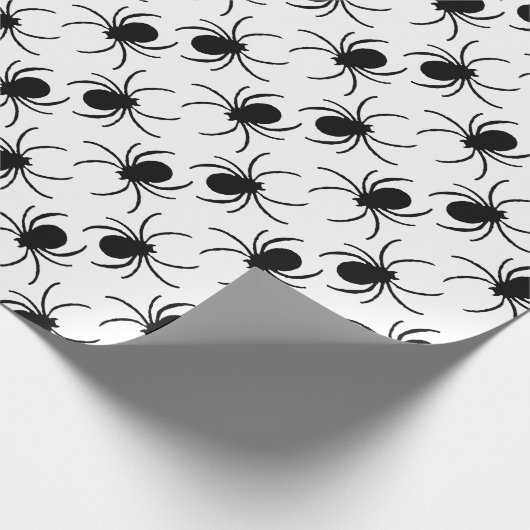 zwarte spinhalloween cadeaupapier (Hoek)