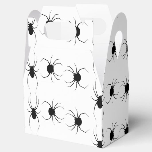 Zwarte spinnen op wit bedankdoosjes (Geopend)