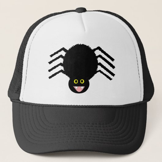 Zwarte Spinnenhoed Trucker Pet (Voorkant)