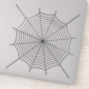 Zwarte spinnenweb Halloween Sticker