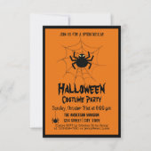 zwarte Spinpartij Halloween Creepy Kaart (Voorkant)