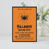 zwarte Spinpartij Halloween Creepy Kaart (Staand voorkant)