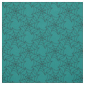 Zwarte spinwebs op Blauwgroen Stof (Swatch)