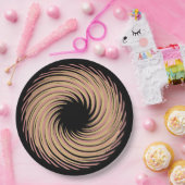 zwarte spiraal papieren bordje (Feest)