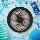 zwarte spiraal papieren bordje (Feest)