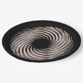zwarte spiraal papieren bordje (Gekanteld)