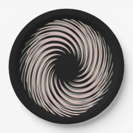 zwarte spiraal papieren bordje