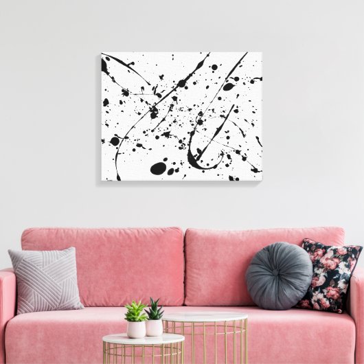 zwarte splaatstverpakte canvasafdruk canvas afdruk (Insitu (Woonkamer))