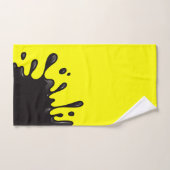 Zwarte splat op geel bad handdoek (Handdoek)