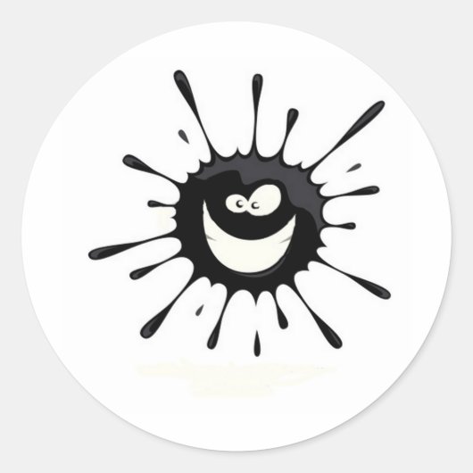 Zwarte spleet ronde sticker (Voorkant)