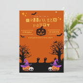 Zwarte Spooktaculaire Halloween Verjaardag Kaart (Staand voorkant)