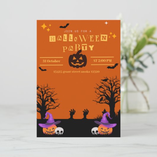 Zwarte Spooktaculaire Halloween Verjaardag Kaart (Staand voorkant)