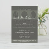 ZWARTE SPOON FORK COOKING CLASS INVITE SJABLOON KAART (Staand voorkant)