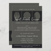 ZWARTE SPOON FORK COOKING CLASS INVITE SJABLOON KAART (Voorkant / Achterkant)