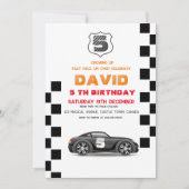 Zwarte sportauto | Speelgoedauto's 5e verjaardag j Kaart (Voorkant)